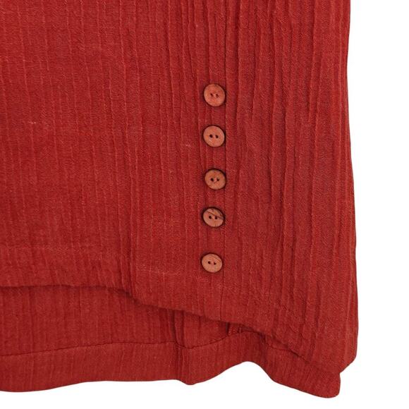 Soft Surroundings Oceo Crinkle Gauze Tunic Top Size Large 3/4 Sleeve Beachy Boho - Picture 4 of 7